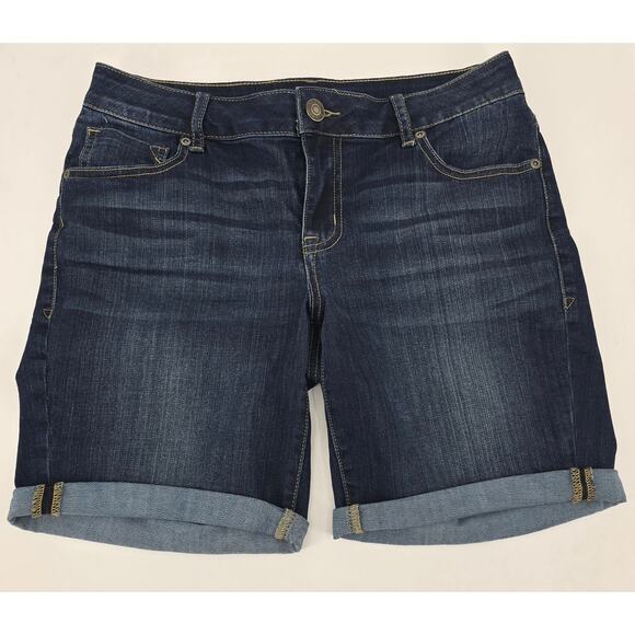 Maurices Dark Wash Denim Bermuda Shorts - Picture 1 of 3